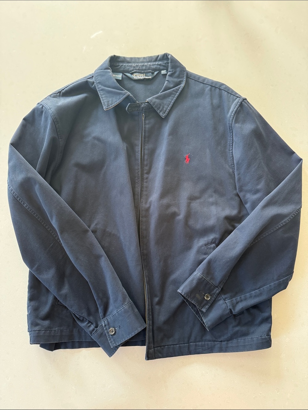 Polo by Ralph Lauren Navy Zip-Front Jacket with Red Pony